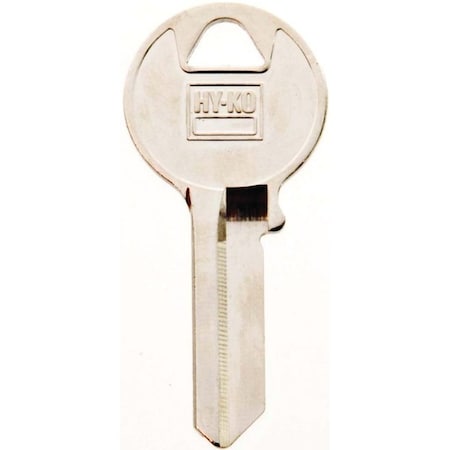 Hy-Ko Key Blank, Brass, Nickel, For: Viro Cabinet, House Locks and Padlocks 11010VR2