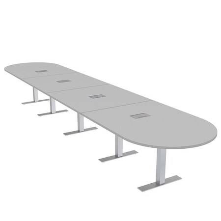 Skutchi Designs 18ft Racetrack Conference Table With Power | Harmony Series | 18 Person Meeting Room Table HAR-RAC-48X216-T-U779-ESIL