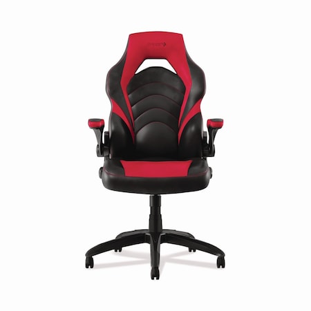 Emerge Vortex Bonded Leather Gaming Chair, Supports Up to 301 lbs, Red/Black Back, Black Base 58292-CC