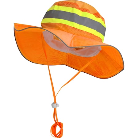 Ironwear Reflective Hi Vis Boonie Hat with Chin Strap, Orange 1271-O