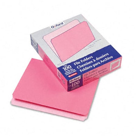 Pendaflex Two-Tone File Folders- Straight Cut- Top Tab- Letter- Pink/Light Pink, 100PK 152-PIN