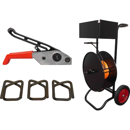 Encore Packaging Woven Polyester Strapping Kit for 1/2in, Heavy Duty with 3in Core ID CS12KO3-3