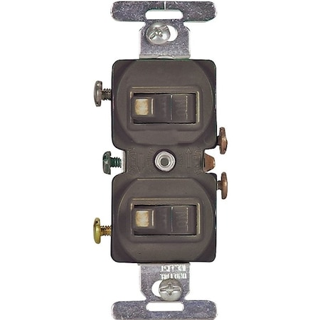 Eaton Wiring Devices Combination Toggle Switch, 15 A, 120/277 V, Screw Terminal, Brown 271B-BOX