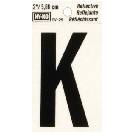 Hy-Ko Letter House K 2In Refl Blk RV-25/K