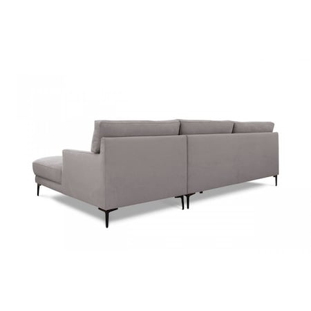 Homeroots Gray 100% Polyester Stationary L Shaped Two Piece Sofa And Chaise 473585