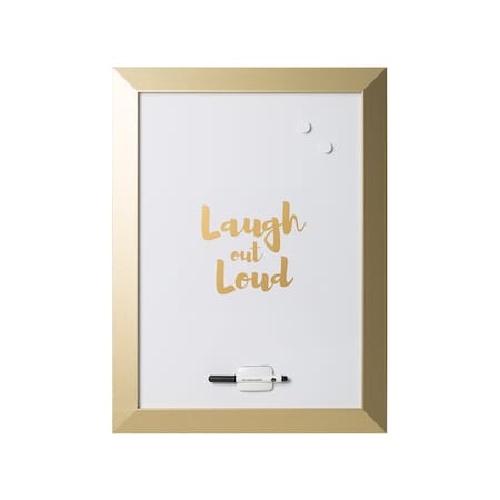 Mastervision Magnetic Dry-Erase, "Lol" Quote, Gold Metallic Frame, 18" X 24" MM04444612