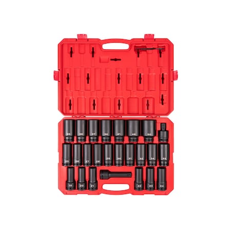 Tekton 3/4 Inch Drive Deep 6-Point Socket Set with Case, 26-Piece (19 - 50 mm) SID93421