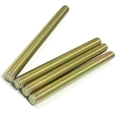 Zmg Fasteners Plus 1/4 - 20 X 2" FULLY THREADED STRAIGHT ROD SAE GR 8 J429 ZINC TRIVALENT YELLOW 2045935