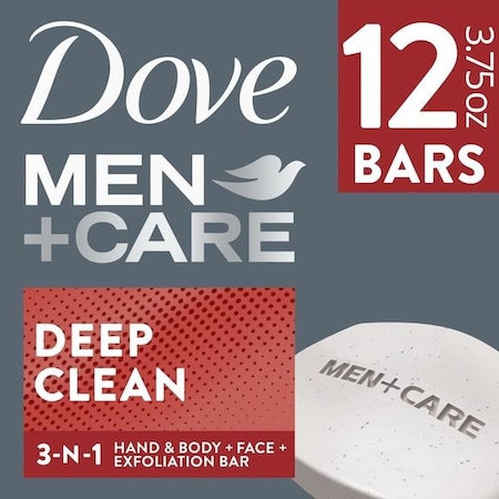 Dove Men+Care Deep Clean Body and Face Bar Soap, 45 Ounce, 4PK 69770015