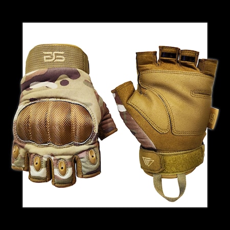 Glove Station Offical Multi-Cam Fingerless Knuckle Protection, Breathable, Rugged, Mc 2XL GS-TACHK200-MC-2XL