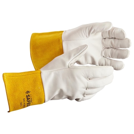 Jj Keller Cowhide Welding Gloves, Tig Welding, Wing Thumb, EN388 3131, 2XL, SAFEGEAR 64324