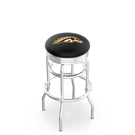 Holland Bar Stool Co 30" Chrome 2-Ring Western Michigan Swivel Bar Stool, Accent Ring L7C3C30WestMI