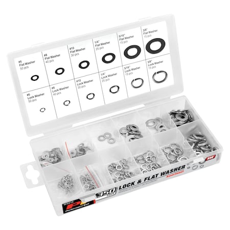 Performance Tool Wilmar PMW5216 350 Piece Lock Flat Washer Set PMW5216