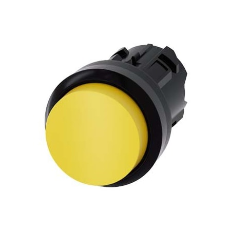 Siemens Pushbutton, 22 mm, round, plastic, yellow, pushbutton, raised 3SU1000-0BB30-0AA0-ZY12