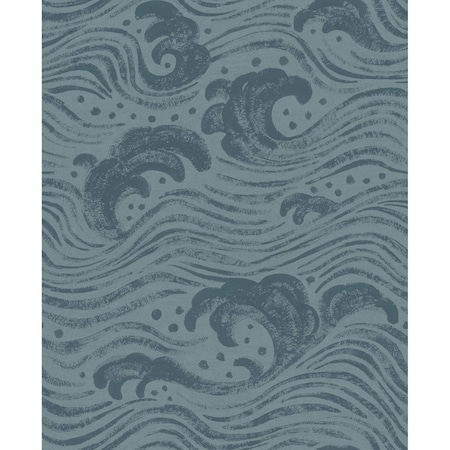 A-Street Prints Swell Teal Ocean Wave Wallpaper 4172-27511