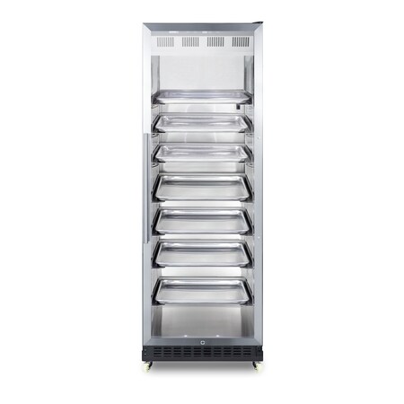 Summit Commercial 24in Wide Mini Reach-In Beverage Center with Dolly SCR1401RICSS