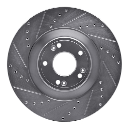 Dynamic Friction Co DFC Brake Rotor - Drilled and Slotted - Silver 631-03036L
