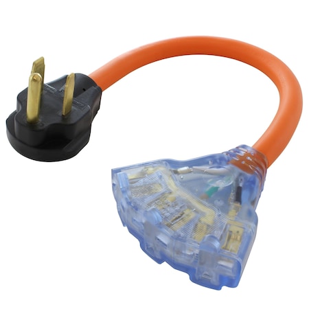 Ac Works Power Strip Cord, STW, 6-15/20R, 6-50P, 1.5 ft., Black S650W620-018