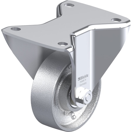Zoro Select Plate Caster, Rigid, Metal, 5 1/2"H BH-G 100K-3