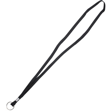 Advantus 36in Deluxe Lanyard with Key Ring, Ring Attachment, 36in L, Black, Nylon, Cotton, 24PK 75423