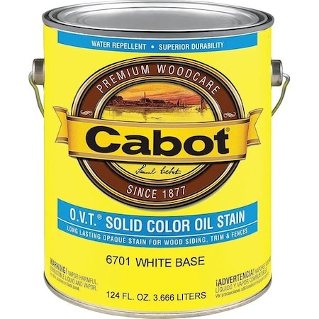Cabot O.V.T. VOC Compliant Solid Color Exterior Stain, White Base, 1 Gal. 140.0006701.007