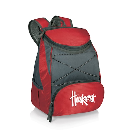 Picnic Time Family Of Brands NCAA Nebraska Cornhuskers PTX Backpack CoolerRed with Gray Accents 633-00-100-404-0