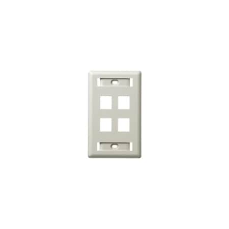 Hubbell Premise Wiring Hubbell 4-Socket IFP Faceplate - 4 x Socket(s) - 1-gang - Gray IFP14GY