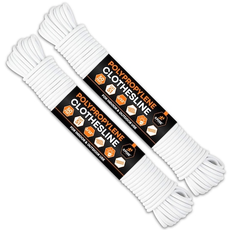 Xpose Safety Plastic Clothes Line 5/32inx50ft, 2PK PCL532-50-2-X-S