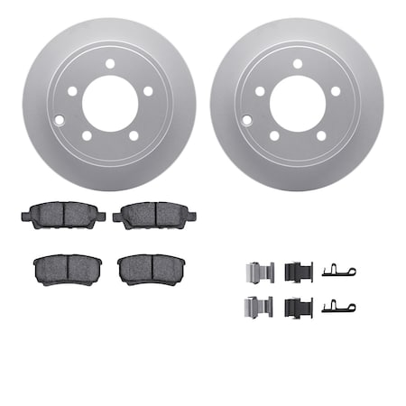 Dynamic Friction Co DFC GEOSPEC Coated Rotors with 5000 Brake Pads - Ceramic and Hardware 4512-39054