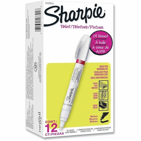 Sanford Paint Marker, White, Medium Tip, 12 PK 2107614