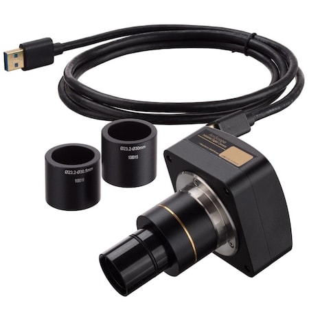 Amscope 1.2MP USB 2.0 High-sens. Color CMOS C-mnt Microscope Camera w/Reduction Lens and Calibration Slide MU120-FL