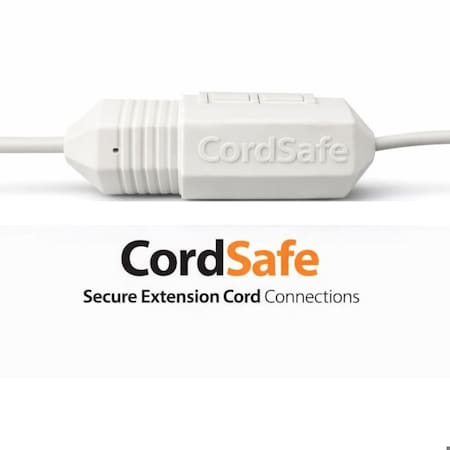 Cordsafe PLUS Extension Cord Connection Protector, Weather-Resistant Plug Cover, Fits 18-12 AWG Extension Cords, Made in USA, White, 1-Pack 2460