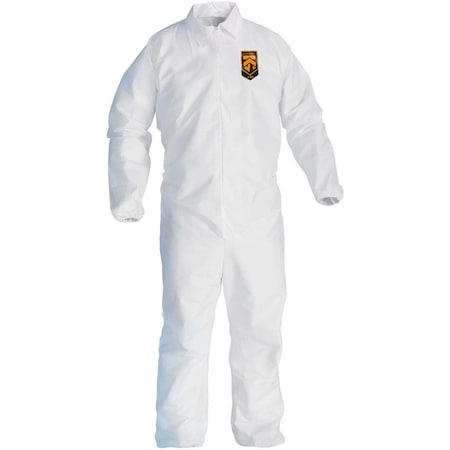 Kleenguard Liq Parti Protect Covall ZipFrnt Elas WrisAnkl WHT 3X 25/Cs 44316