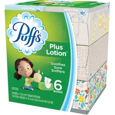 Home Improvement Plus Lotion Facial Tissue, 124 Sheets, 12PK HO3756979