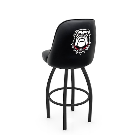Holland Bar Stool Co Logo Grizzly Georgia  in.Bulldog in. 25 in. Swivel Counter Stool with Black Wrinkle Finish L048