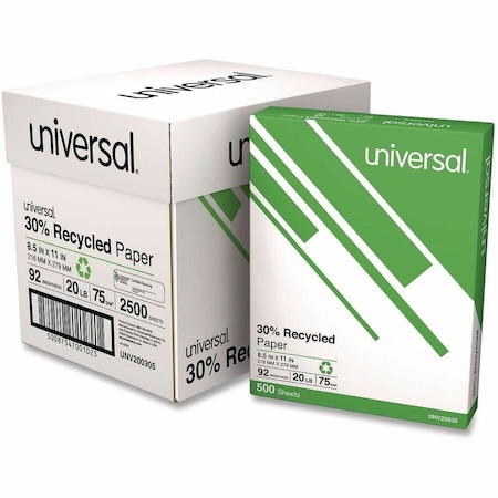 Universal PAPER, 20#, 30% RECY, 5RM, WH, 5PK UNV200305