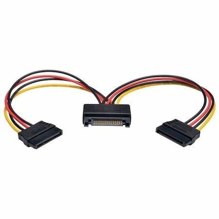 Tripp Lite Serial ATA Cable, 15 Pin, Y Split, M/F, 6" P947-06N-2P15