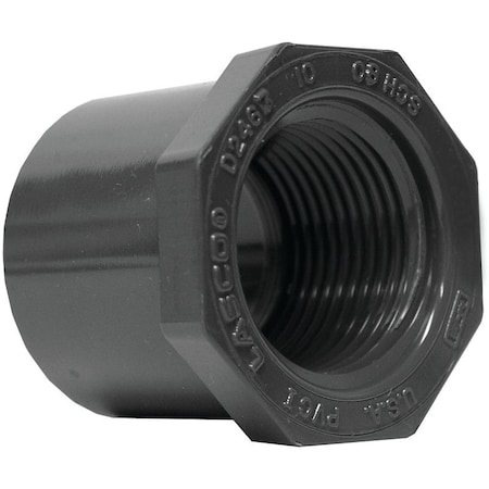 Genova LASCO 838248BC Reducing Bushing, 2 x 34 in, Spigot x Female, PVC, SCH 80 Schedule 838248-BC