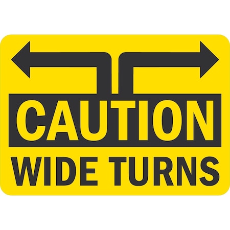 Lyle Wide Turns (With Arrow Symbols), 10x7, Non-Reflective, Yellow G-1820-PL_10x7