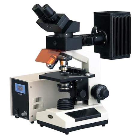 Amscope FM200 Upright Epi-fluorescence Binocular Compound Microscope 40X-1600X w/1.2MP USB 2.0 C-mount Came FM200BA-MBI