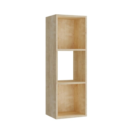 Homeroots 35" Natural Solid Wood Three Tier Bookcase 489289