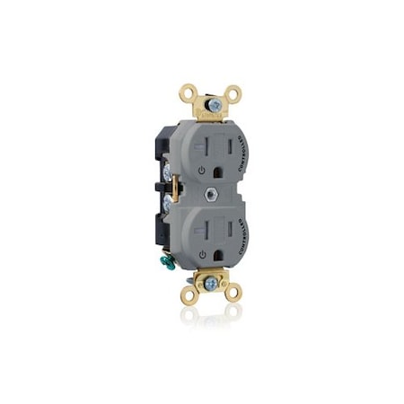 Leviton PlugsandRcptcls, 20A, 125VAC, Gry, Nylon, PK1 5362-2PG