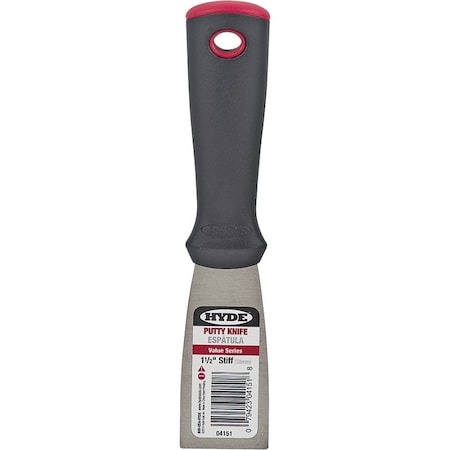 Hyde Value 0 Putty Knife, 112 in W Blade, HCS Blade, Polypropylene Handle, Ergonomic Handle 4151