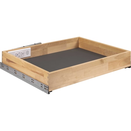 Hardware Resources 27in Charging Drawer for Kitchen with In-Drawer Outlets & Charging Ports PD27-SC