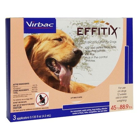 Virbac Effitix Topical Solution for Dogs, 45-88.9 lbs, 3PK 063678