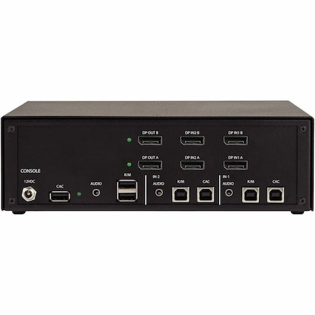 Black Box BLACK BOX NIAP4 SECURE KVM SWITCH, 2 PORT DUAL HEAD DP, CAC, IF OUTSIDE TAPE IS BROKEN, UN KVS4-2002VX