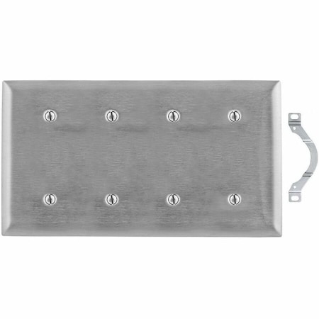 Hubbell Wiring Device-Kellems Ss44 Stainless 4 Gang Blank SS44