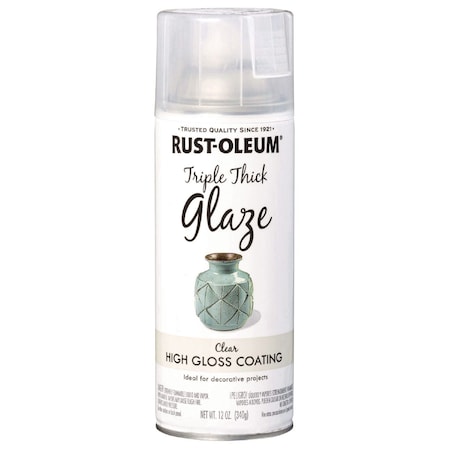 Rust-Oleum Specialty Triple Thick Glaze Spray Paint, High Gloss Clear, 12 oz Aerosol Can, 6PK 301416