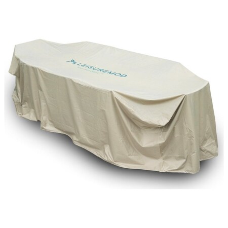 Leisuremod Chelsea Rectangular Outdoor Rain Cover for 87in Patio Dining Table and Chairs Set, Brown CC87RC