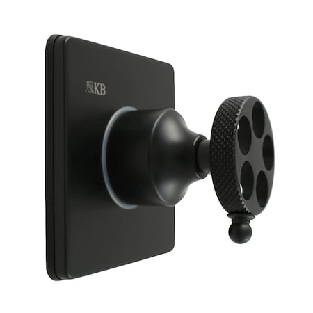 Kingston Brass Single-Handle Three-Way Diverter Valve with Square Trim Kit, Matte Black KS3040RKX